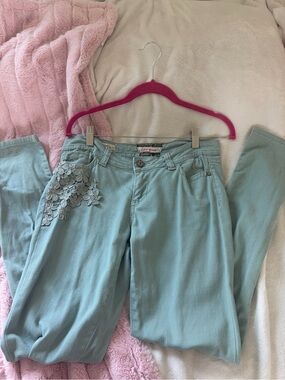 Chic vintage Hot Kiss Mint Green Skinny Lily Jeans